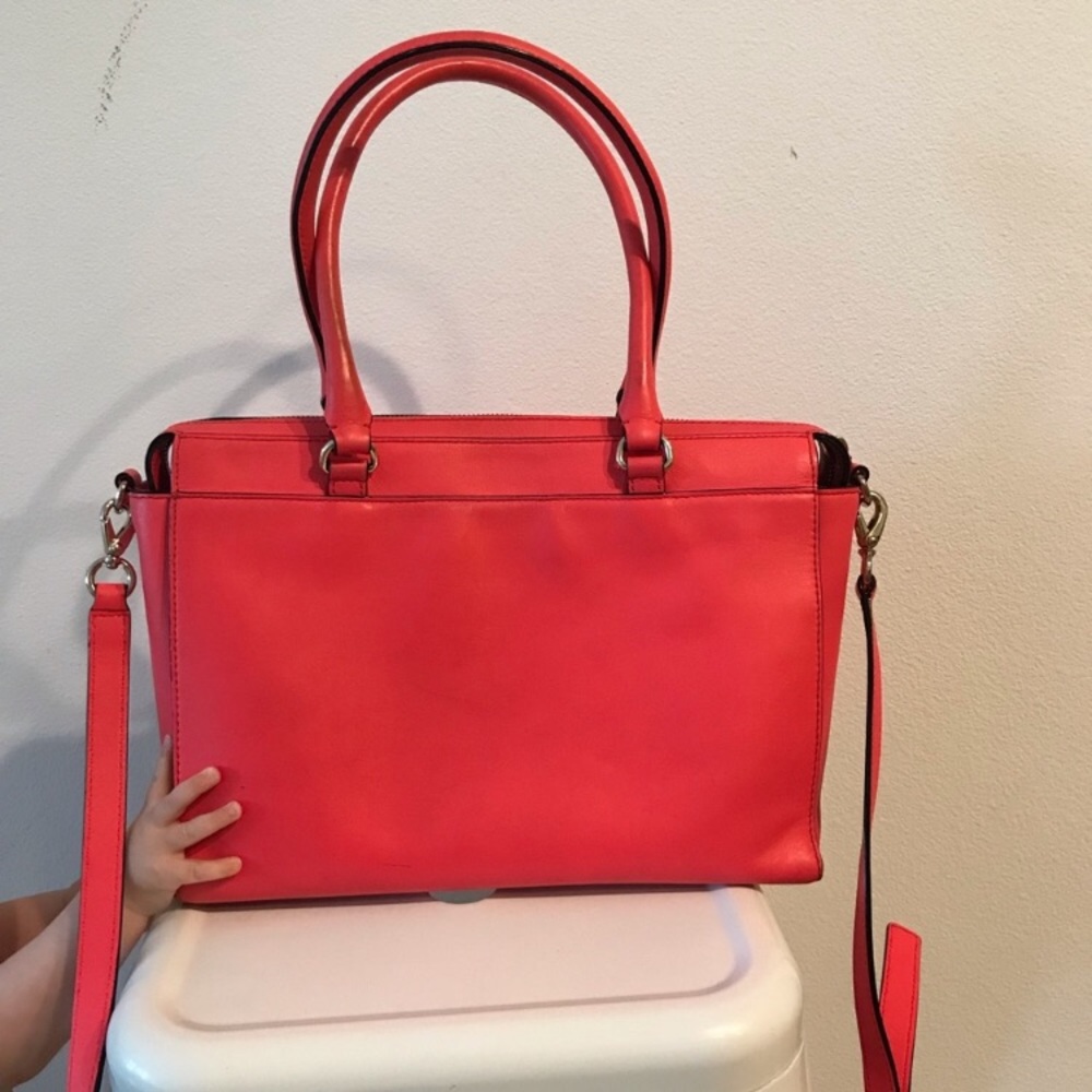 SOLD Kate Spade Purse Pink Coral Top Handle - Picture 3 of 8